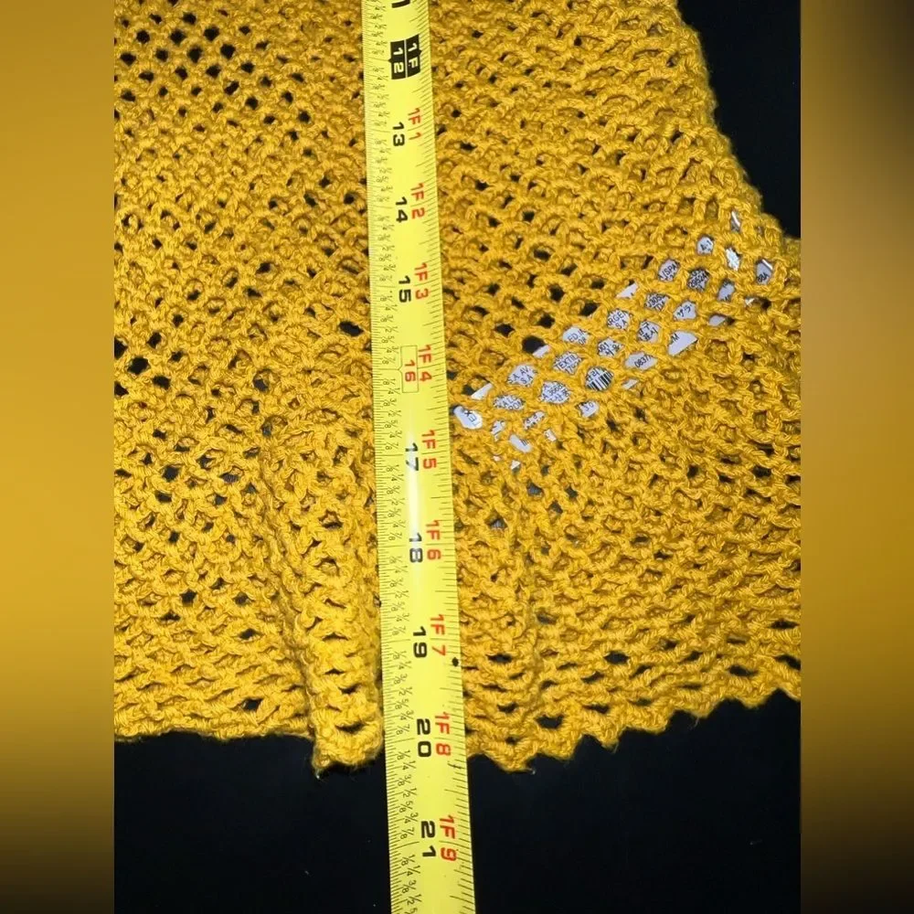 Zara Saffron Full Crochet Peplum Top Size Medium EUC boho festival